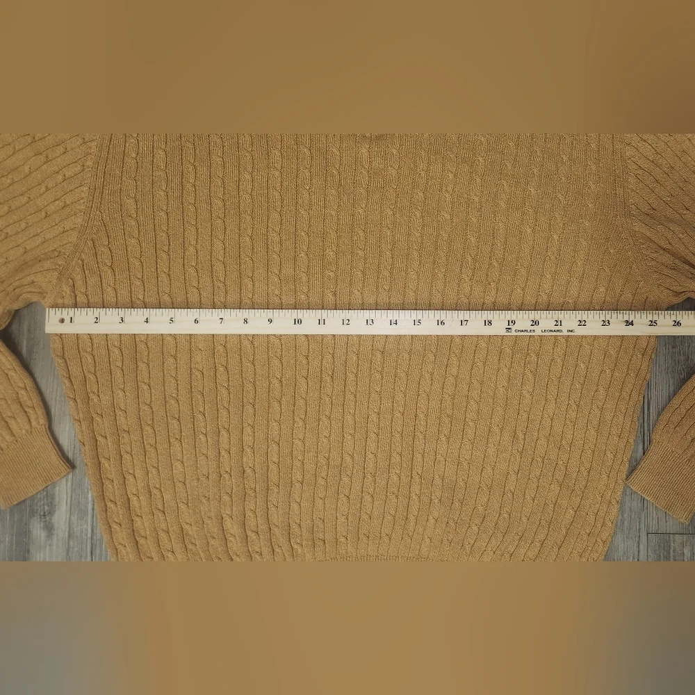 Jos. A. Bank‎ Cable-knit Crewneck Sweater Gold Mustard Yellow Color Mens 2XL.